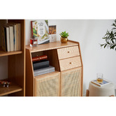 Modern Collective Tyreece Oak Wood &amp; Rattan Sideboard