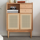 Modern Collective Tyreece Oak Wood &amp; Rattan Sideboard