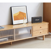 Modern Collective 150cm Preston Oak Wood &amp; Glass TV Unit
