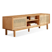 Modern Collective 150cm Tyreece Oak Wood &amp; Rattan TV Unit