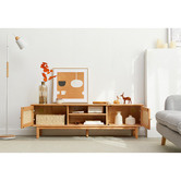 Modern Collective 150cm Tyreece Oak Wood &amp; Rattan TV Unit