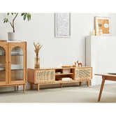 Modern Collective 150cm Tyreece Oak Wood &amp; Rattan TV Unit