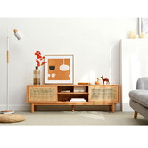 Modern Collective 150cm Tyreece Oak Wood &amp; Rattan TV Unit