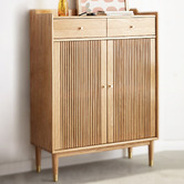Modern Collective Baros 2 Door Oak Wood Shoe Cabinet