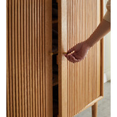 Modern Collective Baros 2 Door Oak Wood Shoe Cabinet