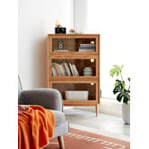 Modern Collective Baros 3 Shelf Oak Wood Display Cabinet