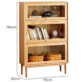 Modern Collective Baros 3 Shelf Oak Wood Display Cabinet
