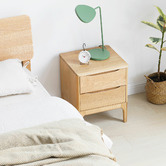 Modern Collective Thea American Oak Wood Bedside Table