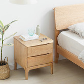Modern Collective Thea American Oak Wood Bedside Table