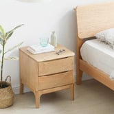 Modern Collective Thea American Oak Wood Bedside Table