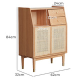 Modern Collective Tyreece Oak Wood &amp; Rattan Sideboard