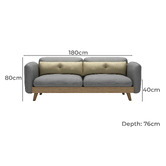 Modern Collective Corelli 3 Seater Linen-Blend Sofa