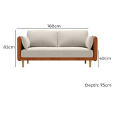 Modern Collective Kremer 2 Seater Linen-Blend Sofa