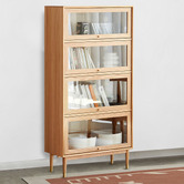 Modern Collective Beatrice 4 Door American Oak Wood Bookcase