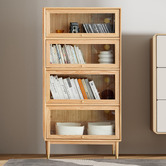 Modern Collective Beatrice 4 Door American Oak Wood Bookcase