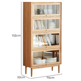 Modern Collective Beatrice 4 Door American Oak Wood Bookcase