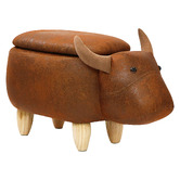 Modern Collective Kids&#039; Cow Ottoman Bench with Storage
