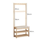 Modern Collective Gatsby Pine Wood Entryway Hall Tree