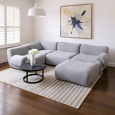 Modern Collective Luna 2 Seater Teddy Fleece Modular Sofa
