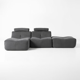 Modern Collective Ava 4 Seater Upholstered Modular Sofa with Chaise