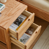 Modern Collective Ivy 2 Drawer American Oak Wood Bedside Table