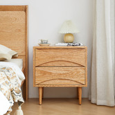 Modern Collective Sophie American Oak Wood Bedside Table
