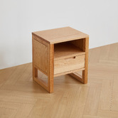 Modern Collective Ivy 1 Drawer American Oak Wood Bedside Table