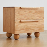 Modern Collective Tevy American Oak Wood Bedside Table