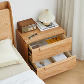 Modern Collective Tevy American Oak Wood Bedside Table