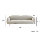 Modern Collective Leopold 3 Seater Velvet Sofa