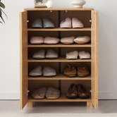 Modern Collective Corbin 2 Door Oak Wood Shoe Cabinet
