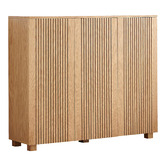 Modern Collective Corbin 3 Door Oak Wood Shoe Cabinet
