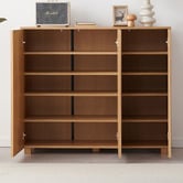 Modern Collective Corbin 3 Door Oak Wood Shoe Cabinet
