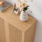 Modern Collective Corbin 3 Door Oak Wood Shoe Cabinet