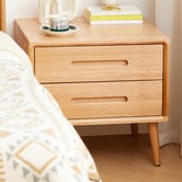 Modern Collective Suri American Oak Wood Bedside Table
