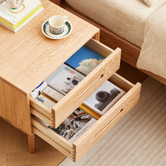 Modern Collective Suri American Oak Wood Bedside Table