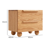 Modern Collective Tevy American Oak Wood Bedside Table