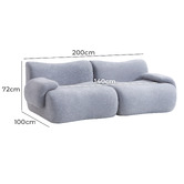 Modern Collective Luna 2 Seater Teddy Fleece Modular Sofa