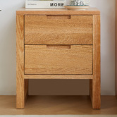 Modern Collective Ivy 2 Drawer American Oak Wood Bedside Table