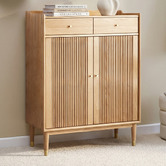 Modern Collective Baros 2 Door Oak Wood Shoe Cabinet
