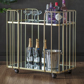 Beautiful Home &amp; Living Champagne Verna Bar Cart
