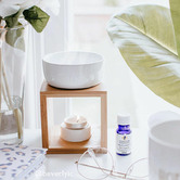 Buckley &amp; Phillips Aromatics Square Ceramic &amp; Bamboo Oil Burner