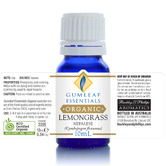 Gumleaf Essentials 10ml Organic Lemongrass Nepalese Essential Oil