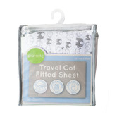 Playette Playette Elephant Printed Travel Cot Fitted Sheet