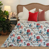 Artisan &amp; Co Peony Kantha Cotton King Bedspread