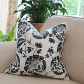 Artisan &amp; Co Navy &amp; White Bloom Cotton Cushion Cover