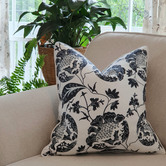 Artisan &amp; Co Navy &amp; White Bloom Cotton Cushion Cover
