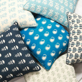 Artisan &amp; Co Blue Kolka Cotton Cushion Cover