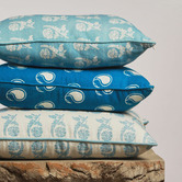 Artisan &amp; Co Blue Kolka Cotton Cushion Cover