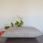 Artisan &amp; Co Grey Pinstripe Cotton-Blend Lumbar Cushion Cover